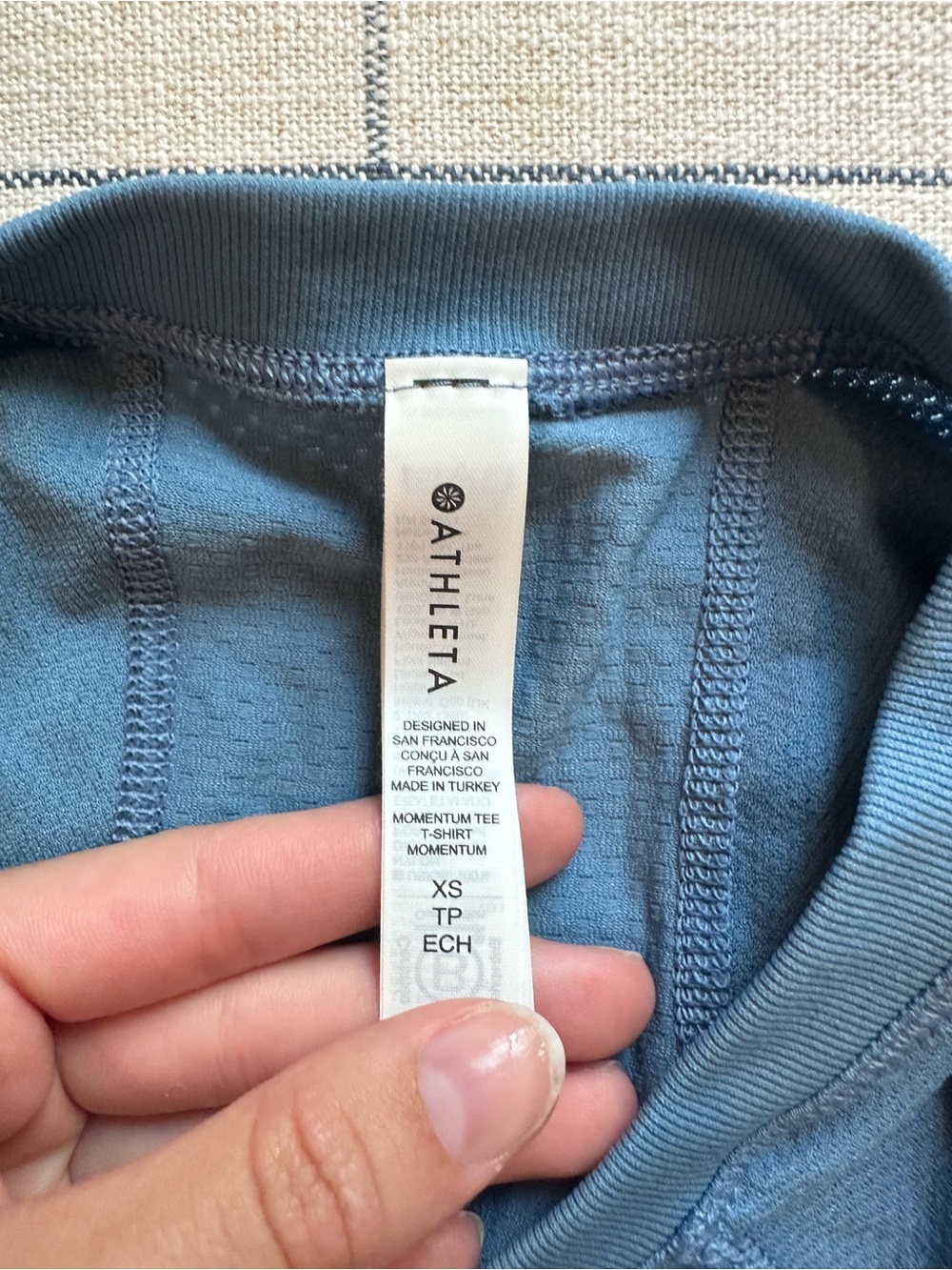 Athleta Blue Short-Sleeve Performance Tee - Picture 3 of 3